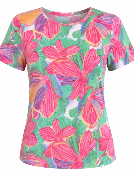 Talbots Tops - Talbots Multicolor Tee short sleeve size medium, petite. Stretchy.